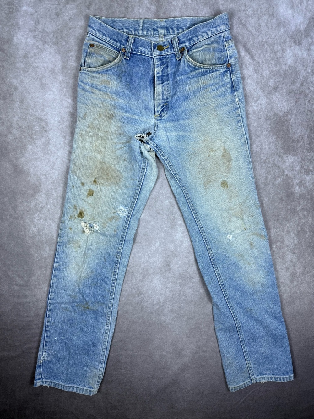 Vintage 80s Lee Riders Jeans 28x30 Talon Distressed Thrashed Grunge